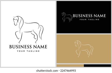 hand drawn horse logo template