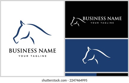 hand drawn horse logo template