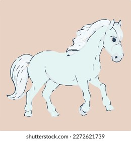 Hand drawn horse outline illustration