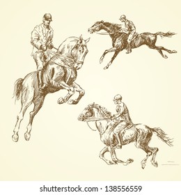 hand drawn horses