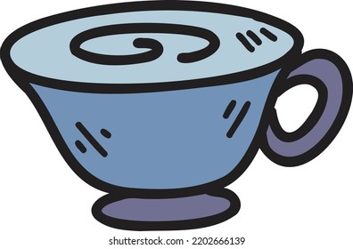 Hand Drawn hot coffee mug illustration isolated on background