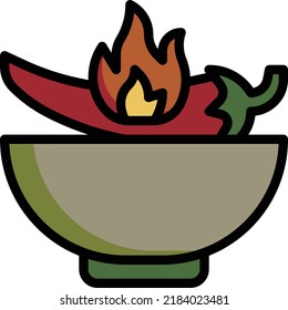 Hand drawn hot red pepper. Spicy ingredients. Chili logo. Spice Hot Chili Pepper isolated on white background. Natural healthy food. Vector graphics for shapes