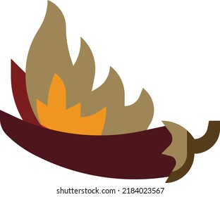 Hand drawn hot red pepper. Spicy ingredients. Chili logo. Spice Hot Chili Pepper isolated on white background. Natural healthy food. Vector graphics for shapes