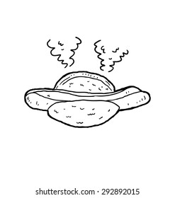 hand drawn hotdog