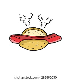 hand drawn hotdog