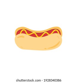 hand drawn hotdog cartoon icon illustration