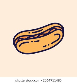 Hand Drawn of Hotdog Vector Doodle Style