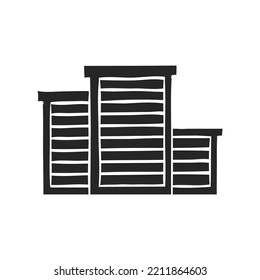 Hand drawn Hotel building vector illustration