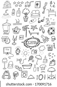 Hand drawn hotel set