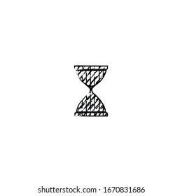 hand drawn of hourglass cartoon sticker design
