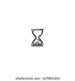 hand drawn of hourglass cartoon sticker design