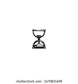 hand drawn of hourglass cartoon sticker design