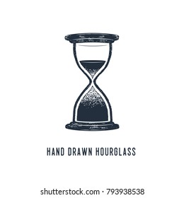 Hand drawn hourglass textured vector illustration 