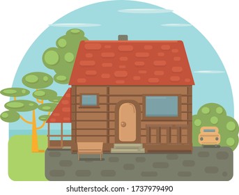 Hand drawn house in flat design