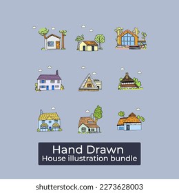 Hand Drawn House illustration bundle