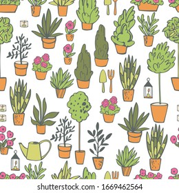 Plantas de la casa dibujadas a mano. Patrón veloz.