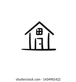 Hand Drawn House. Simple Vector Icon