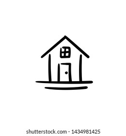 Hand drawn house. Simple vector icon