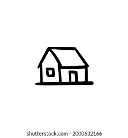 Hand drawn house. Simple vector icon