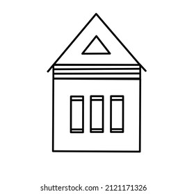 Hand drawn house. Simple vector icon