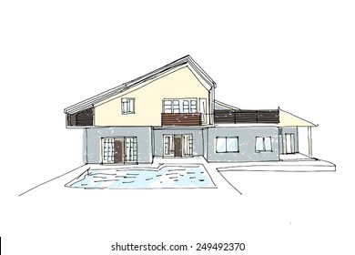 hand drawn house sketch