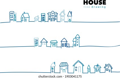 Hand drawn house vector background illustration