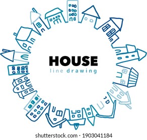 Ilustración de fondo del vector de la casa dibujada a mano