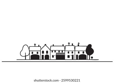 Hand drawn house. Vector icon in a sketch style. Isolated on white background