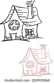Hand drawn house. Vector illustration
