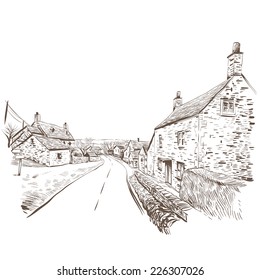 Hand drawn house, vector illustration