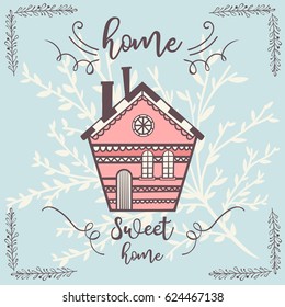Hand drawn house vector set