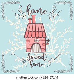 Hand drawn house vector set