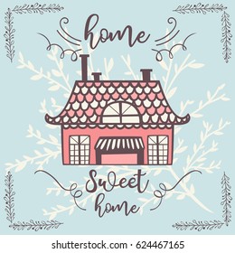 Hand drawn house vector set