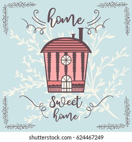 Hand drawn house vector set