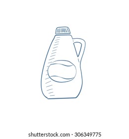 Hand drawn of household chemicals bottle.