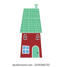 Hand drawn houses flat design on white background