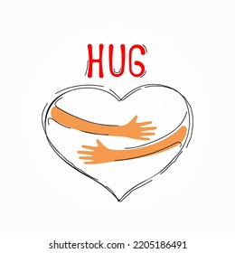 Hand drawn hugs simple abstract illustration