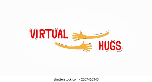 Hand drawn hugs simple abstract illustration