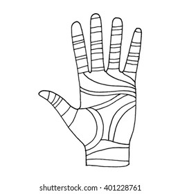 Hand drawn human arm on a white background. vector illustration