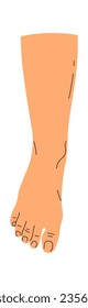 Hand Drawn Human Foot Vector Illustration