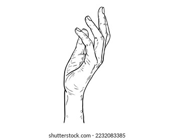 Hand drawn human hand illustration can be use for social media banner background clip art marketing