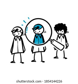hand drawn Human resource icon illustration in doodle style vector