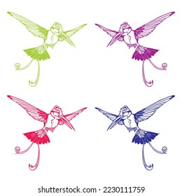 Ilustración de Hand Drawn Hummingbird Vector
