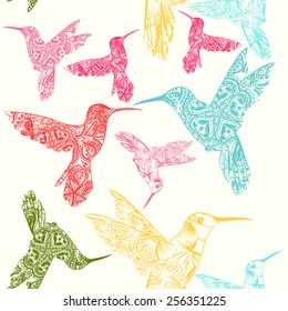 Hand drawn hummingbirds from ornaments