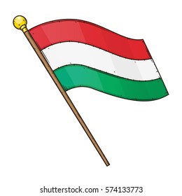 Hand drawn Hungary flag vector illustration.