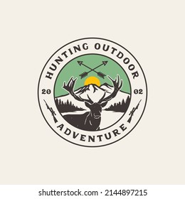 Hand Drawn Hunting Club Logo Label Badge