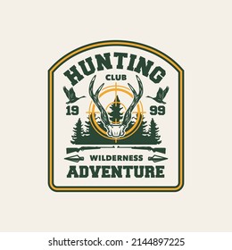 Hand Drawn Hunting Club Logo Label Badge