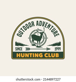 Hand Drawn Hunting Club Logo Label Badge