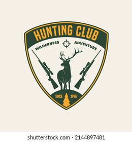 Hand Drawn Hunting Club Logo Label Badge