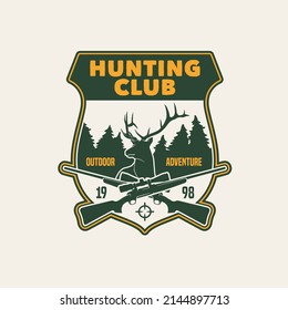 Hand Drawn Hunting Club Logo Label Badge